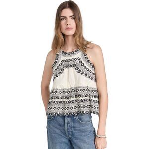 SEA New York Women’s Amina Embroidery Tank Top Cream Size XS